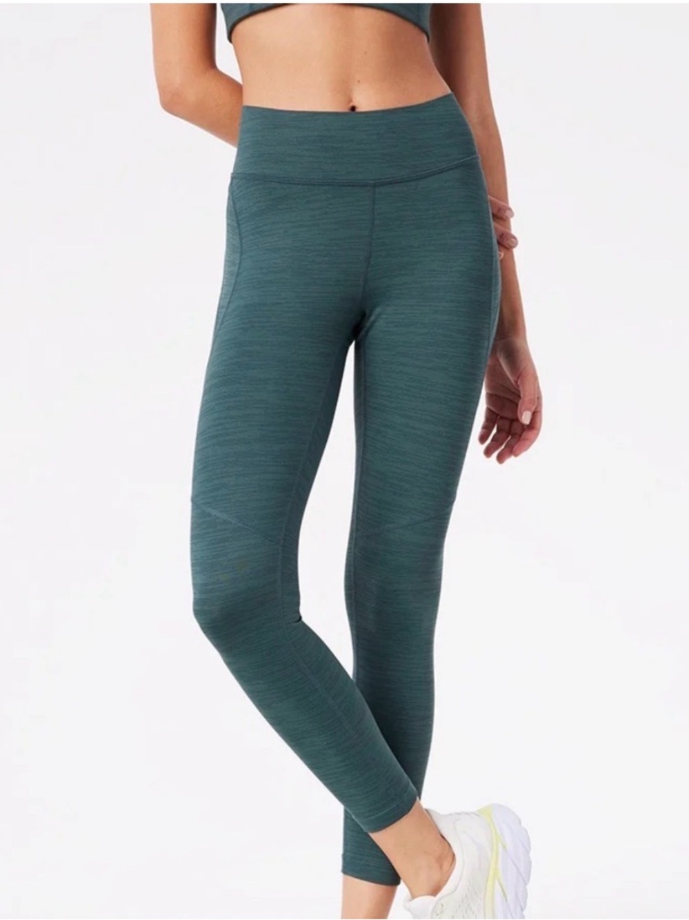 Outdoor Voices Heathered Green High-Rise Leggings - Tech Sweat